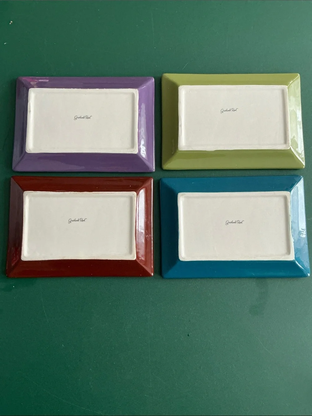 Four Grasslands Road wine-themed appetizer plates, vintage-style wine labels